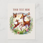 Carte Postale Bébé cerf Maman mignonne ajouter du texte (Devant)