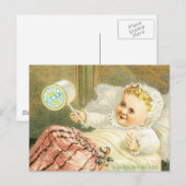 Carte Postale Bébé Clarks avec Bobine de Fil (Devant / Derrière)