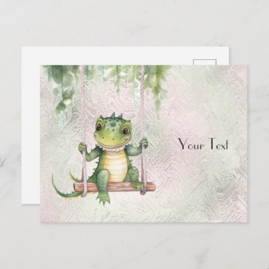 Carte postale bébé crocodile (Devant / Derrière)