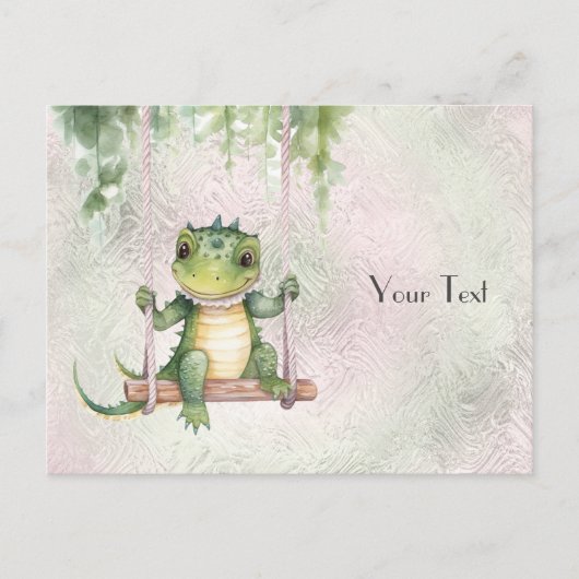 Carte postale bébé crocodile (Devant)