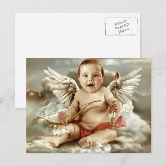Carte Postale bébé cupido (Devant / Derrière)