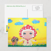 Carte Postale Bébé de champignons molles dans Polka Dottie Whims (Devant / Derrière)