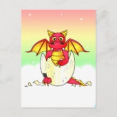 Carte Postale Bébé de dragon mou dans un oeuf craqué - rouge / j (Devant)