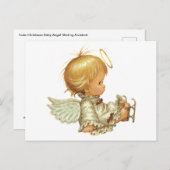 Carte Postale Bébé de Noël mignon Angel Patinage Accident (Devant / Derrière)