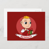 Carte Postale Bébé de Noël mignon avec dessin animé aux cheveux  (Devant / Derrière)