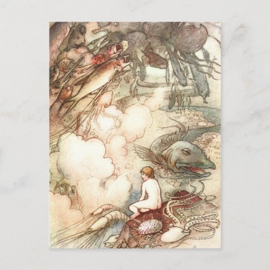 Carte Postale Bébé d'eau et serpent de mer (Devant)