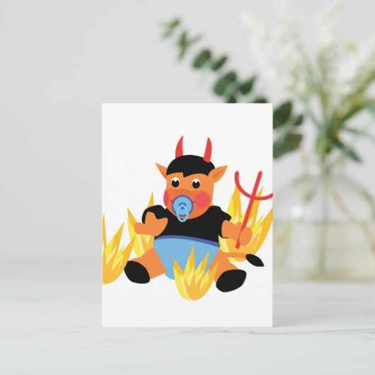 Carte Postale bébé diable (Debout devant)