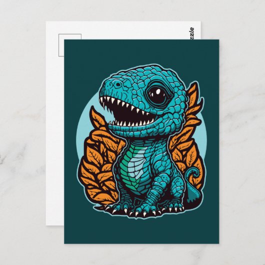 Carte Postale Bébé dinosaure mignon (Devant / Derrière)