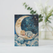Carte Postale Bébé dormant sur la Lune (Debout devant)