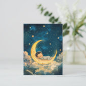 Carte Postale Bébé dormant sur la Lune (Debout devant)
