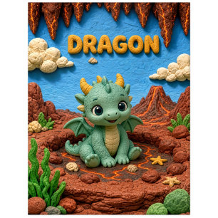 Carte Postale Bébé dragon mignon, mythique