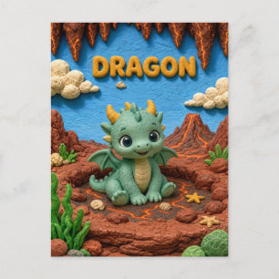 Carte Postale Bébé dragon mignon, mythique