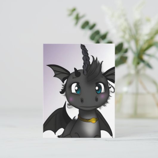 Carte Postale Bébé Dragon Unicorn (Debout devant)