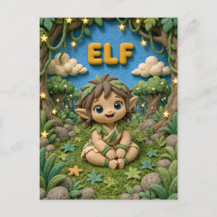 Carte Postale Bébé Elfe Mignon, Mythique
