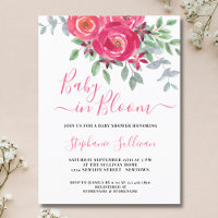 Bébé en fleur Baby shower floral Invitation