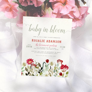 Carte Postale Bébé en fleurs Fête de bébé Fleur sauvage et ver