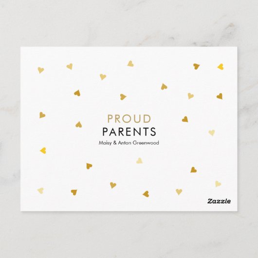 Carte Postale Bébé Faire-part de naissance à petit script mignon (Dos)