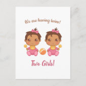 Carte Postale Bébé fille jumeaux Faire-part (Devant)