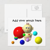 CARTE POSTALE BÉBÉ GARÇON FILLE AVEC 8 BALLES (Devant / Derrière)