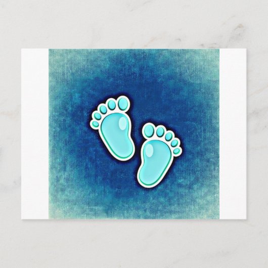 Carte Postale bébé garçon jolies empreintes bébé bébé nouveau-né (Devant)