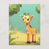 Carte Postale Bébé girafeau pixel art mignon (Devant)