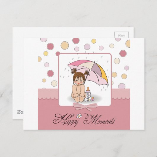 Carte Postale bébé heureux (Devant / Derrière)