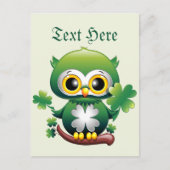 Carte Postale Bébé Hibou Mignon St Patrick Dessin Animé (Devant)