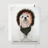 Carte Postale Bébé il fait froid dehors (Devant / Derrière)