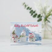 Carte Postale Bébé Il fait froid dehors (Debout devant)