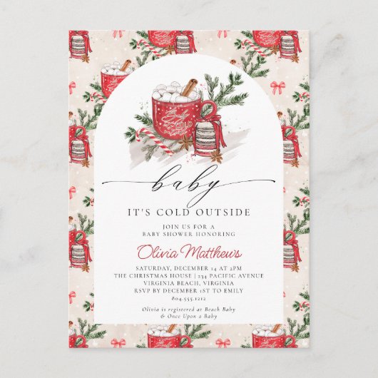 Carte Postale Bébé il fait froid dehors Fête prénatale d'hiver p (Devant)