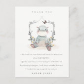 Carte Postale Bébé jaune mignon Hippo Fauna Baby shower Merci (Devant)