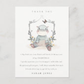 Carte Postale Bébé jaune mignon Hippo Foliage N'importe quel âge (Devant)