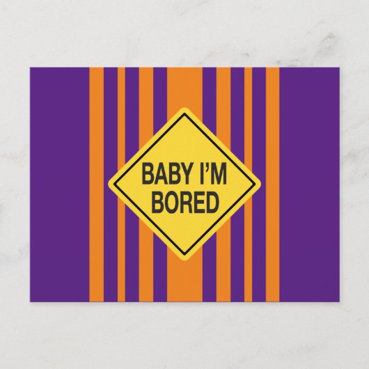 Carte Postale Bébé Je suis Bored Orange Purple Stripes (Devant)