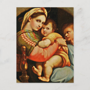 Carte Postale Bébé Jésus dans les bras de Marie