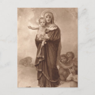 Carte Postale Bébé Jésus et Mère Marie