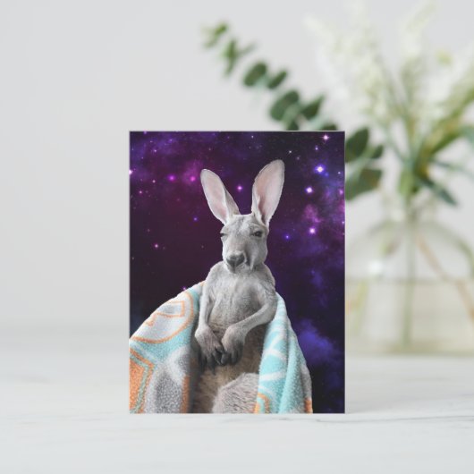 Carte Postale Bébé Kangaroo Dormir Dans L'Espace (Debout devant)