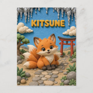 Carte Postale Bébé Kitsune Mignon, Mythique