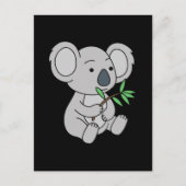 Carte Postale Bébé Koala Mignon Avec Feuilles d'Eucalyptus (Devant)