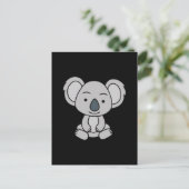 Carte Postale Bébé koala mignon avec un sourire assis (Debout devant)