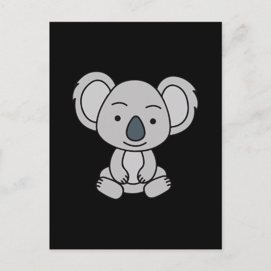Carte Postale Bébé koala mignon avec un sourire assis (Devant)