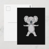 Carte Postale Bébé koala mignon avec un sourire debout (Devant / Derrière)