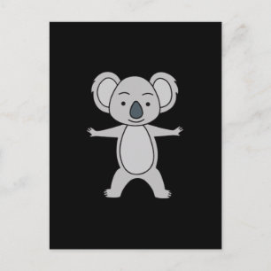 Carte Postale Bébé koala mignon avec un sourire debout