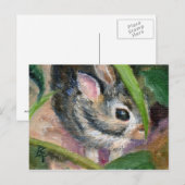 Carte Postale Bébé Lapin Cachage (Devant / Derrière)