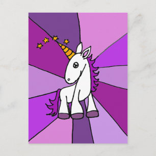 Carte Postale Bébé licorne avec Golden Horn Art