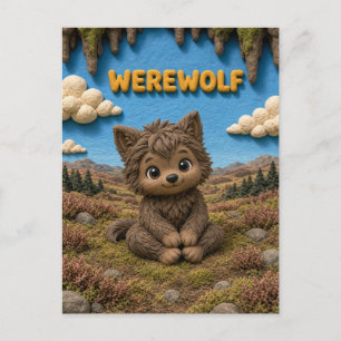 Carte Postale Bébé Loup-Garou Mignon, Mythique