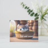 Carte Postale Bébé loutre mignon dans un panier - personnalisabl (Debout devant)