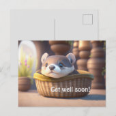 Carte Postale Bébé loutre mignon dans un panier - personnalisabl (Devant / Derrière)