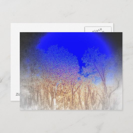 Carte Postale Bébé Lune Bleue (Devant / Derrière)