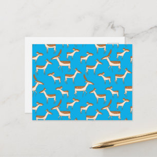 Carte Postale Bébé mignon cerf et famille sur Sky Blue