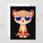 Carte Postale Bébé mignon Cheetah avec lunettes de soleil (Devant / Derrière)